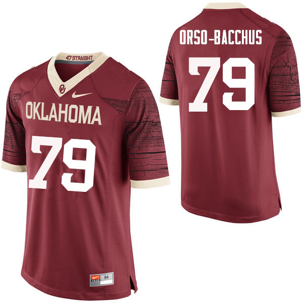 Men Oklahoma Sooners #79 Dwayne Orso-Bacchus College Football Jerseys Limited-Crimson - Click Image to Close